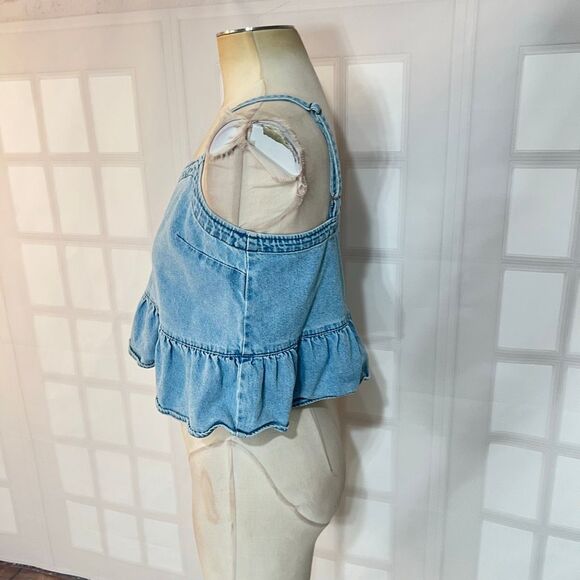 Madewell light Denim Peplum Cami size 4 - Picture 9 of 13